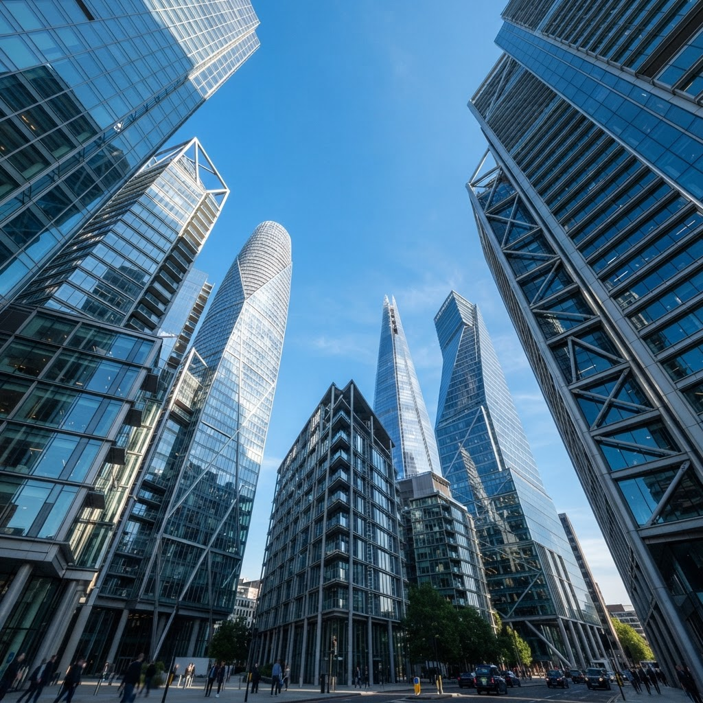 Modern corporate buildings
